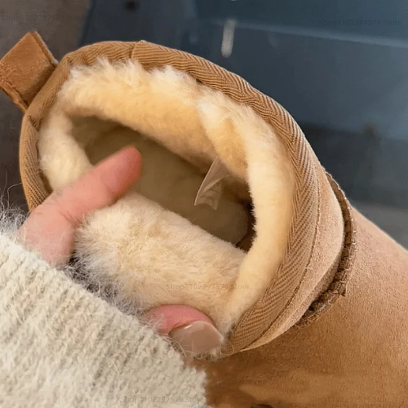 New women's snow boots winter cashmere warm thick-soled fur shoes girls cotton shoes waterproof non-slip cotton ankle boots