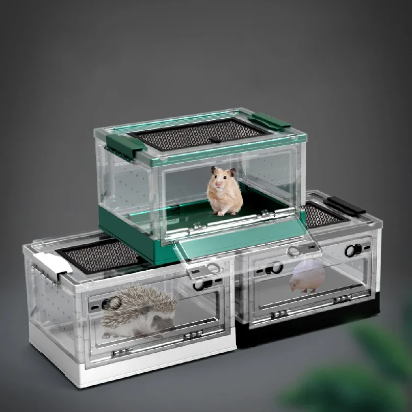 Foldable and Stackable Small Animal Terrarium, Suitable for Reptiles, Lizards, Geckos, Turtles, Hamsters, Chinchillas
