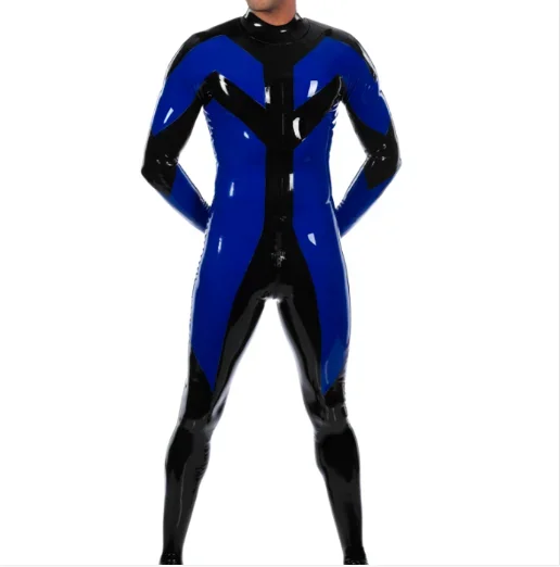 

100% Gummi Latex Pure Rubber Catsuit Party Jumpsuit Zentai Suit Tight Bodysuit Rear Zip 0.4mm