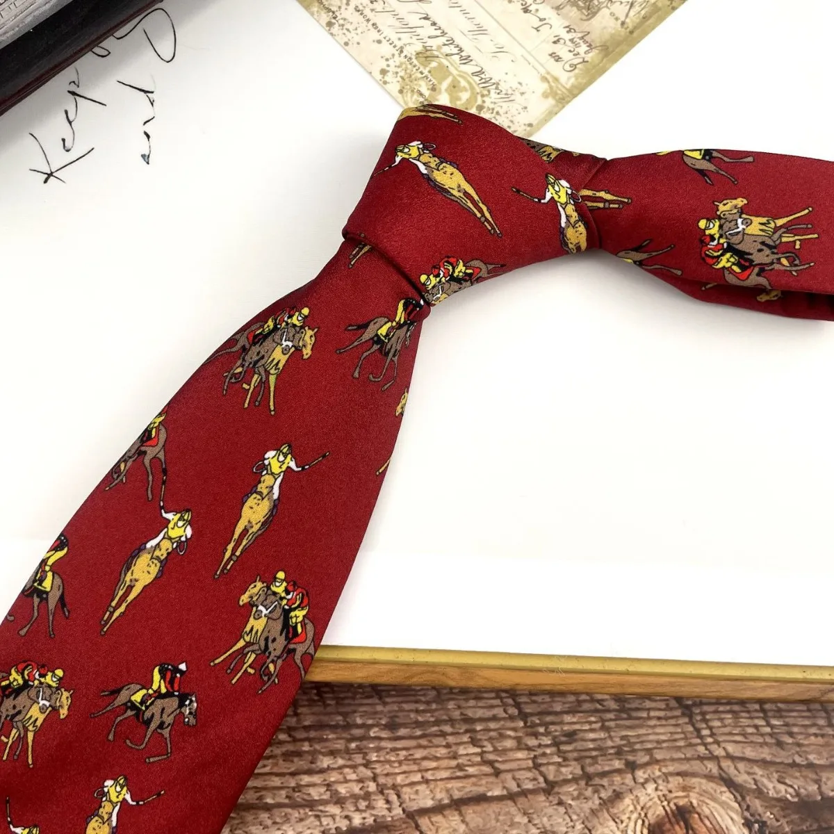 9cm Width Creative Printed Neckties For Adult Cartoon Horse Colorful Neck Tie Retro Italian Style Cravat Women Shirt Accessories