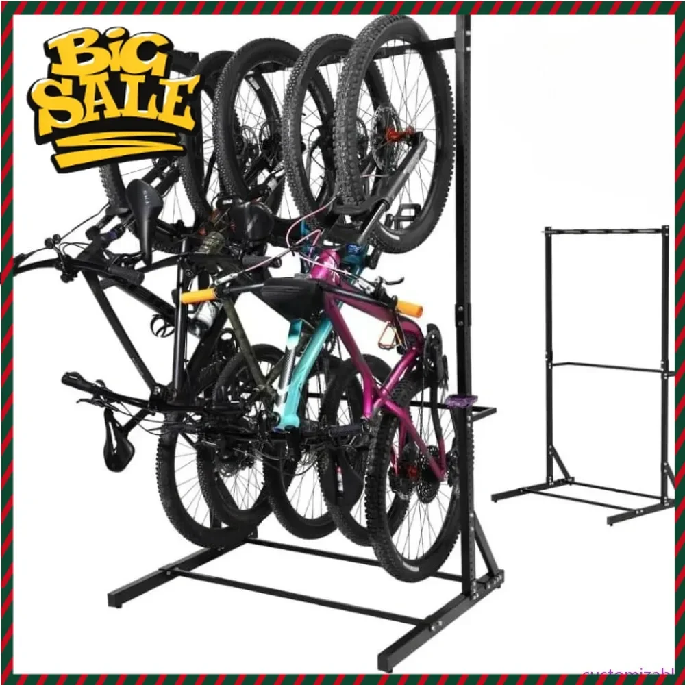 Hot salesVertical 5-Level Steel Bike Storage Rack for Home and Garage, Supporting Up to 300 lbs