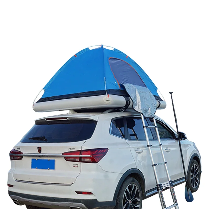 CaRoof Top Tent Foldable Camping Truck Rooftop Tent For SUV With The Inflatable Air Mattress For Sitting And Sleeping