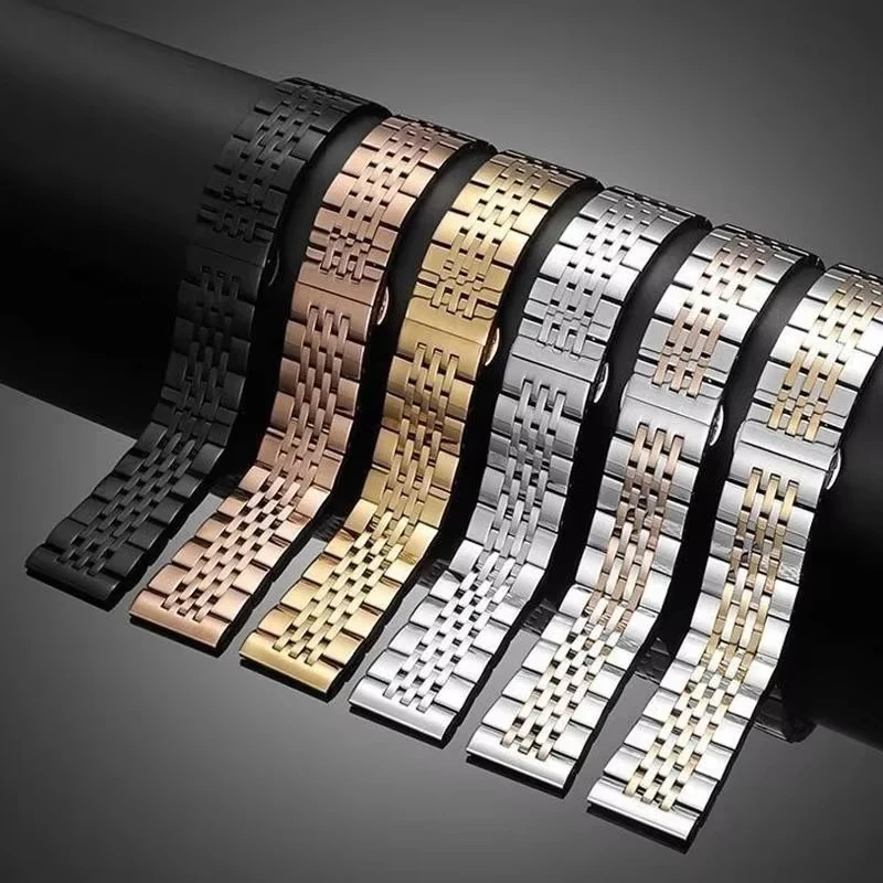 สายสแตนเลสขนาด 22 มม. สำหรับทิสโซต์สำหรับซิติเซ่นสำหรับไซโก้ ควิก รีลีสหัวเข็มขัดแบบผีเสื้อสายนาฬิกาโลหะคุณภาพสูงสร้อยข้อมือ