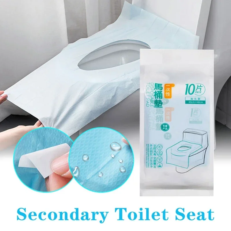 

10PCS Portable Disposable Toilet Seat Paper Waterproof Soluble Water Covers Type Travel Camping Hotel Bathroom Accessories