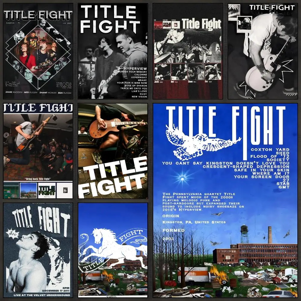 Band Title Fight Emo Hardcore Poster Peel And Stick Wall Art PP Waterproof HD Bedroom Living Room Home Decor Gift