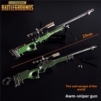 Large Assassin AWM Gun Weapon Model Pendant 23cm Wholesale Keychain Metal Material China Mainland Origin Jewelry Accessories