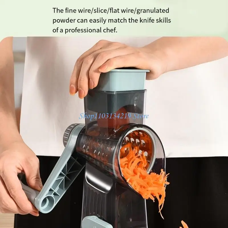 N5KC Hand Operated Cheese Vegetable Grater With 3 Long permanent Metal Plates And not Slip Base