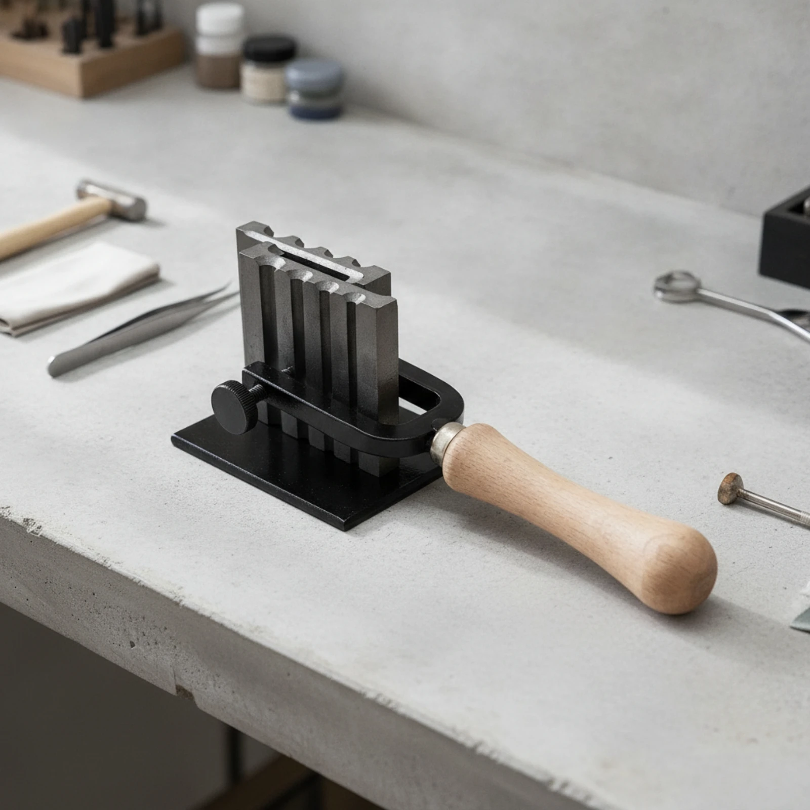 Adjustable Ingot Mold with Threaded Clamp Long-Lasting Cast Iron Ingot Mold with Handle Compact Easy Demolding
