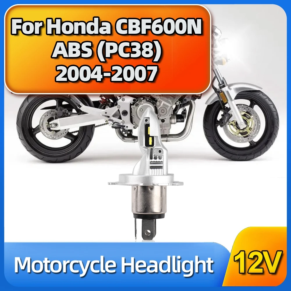 1PC LED Motorcycle Headlight Bulb H4 6000K Hi/Lo Beam 12V Moto Lamp White 50W For Honda CBF600N ABS (PC38) 2004 2005 2006 2007