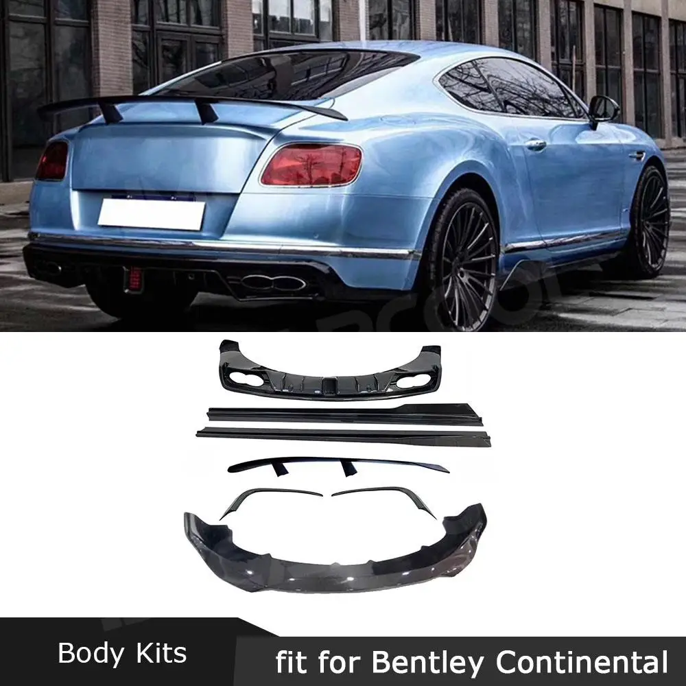 

JMCARCOOL комплекты кузова автомобиля для Bentley Continental 2015-2017 из углеродного волокна, передняя губа, задний спойлер, боковые юбки, багажник, заднее крыло