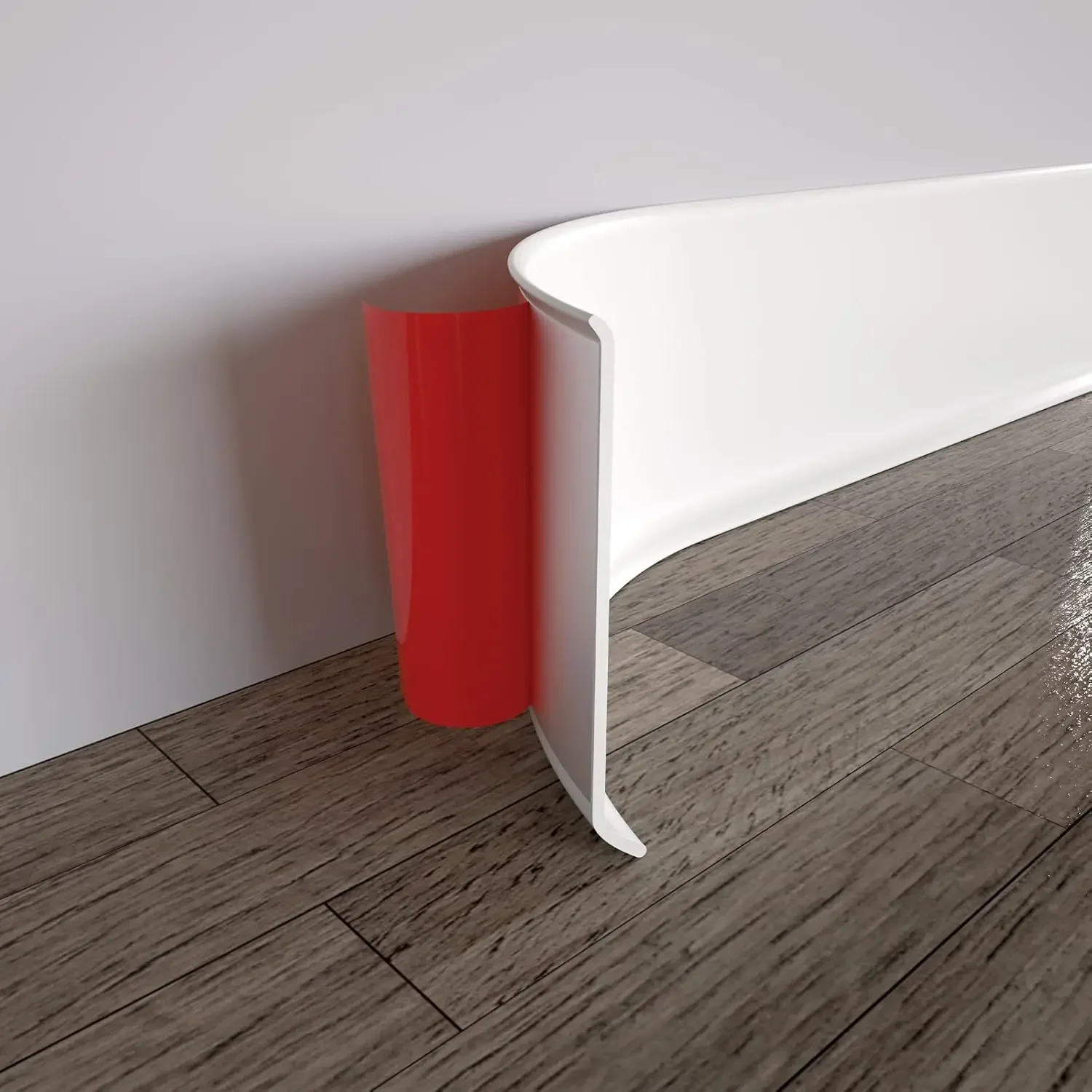 1m Flexible Self-Adhesive Vinyl Baseboard Molding Trim Peel And Stick Wall Base Cove Base for Home Improvement