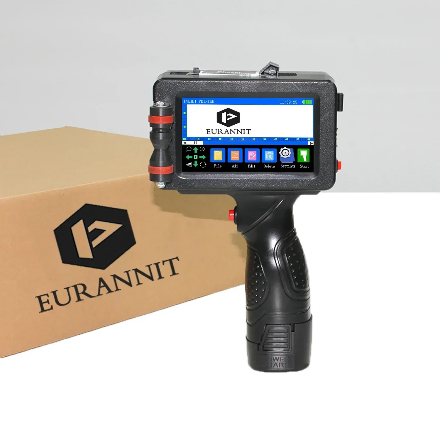 EURANNIT 25.4MM E16-1 Metal Body Portable Handheld Inkjet Printer Text QR Barcode Batch Number Logo Date Printer Coding Machine