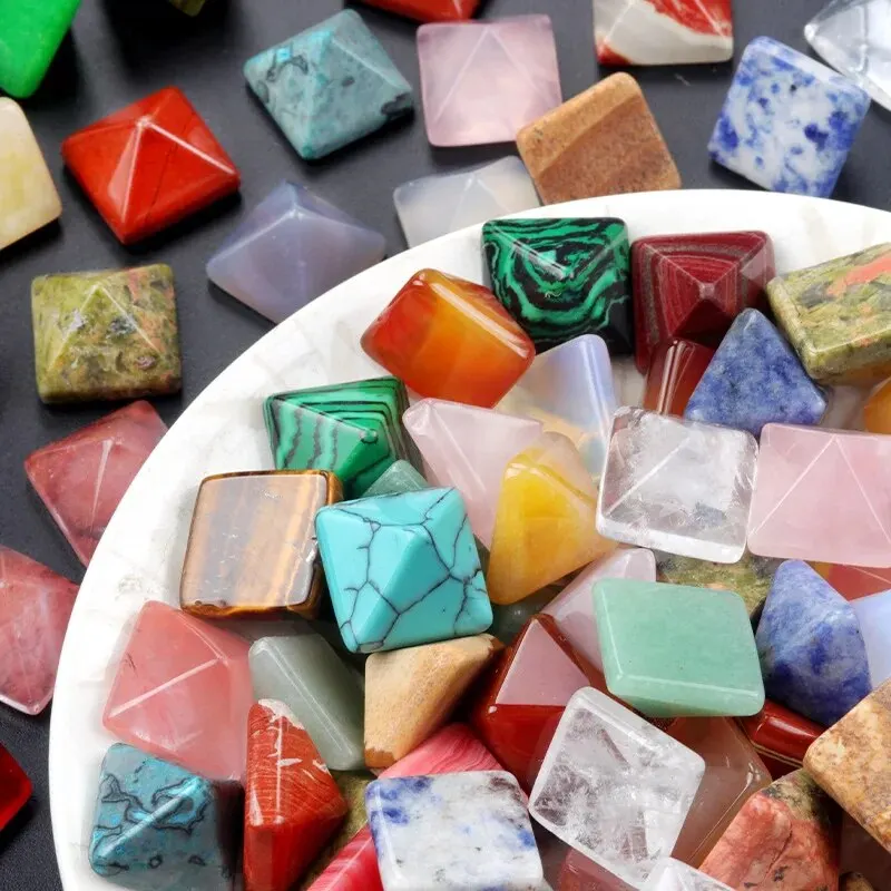 10x14mm 5pcs Color Mixing Triangles Natural Stone Crystals Loose Beads for Jewelry Making DIY Necklace Ring Earrings Accessories