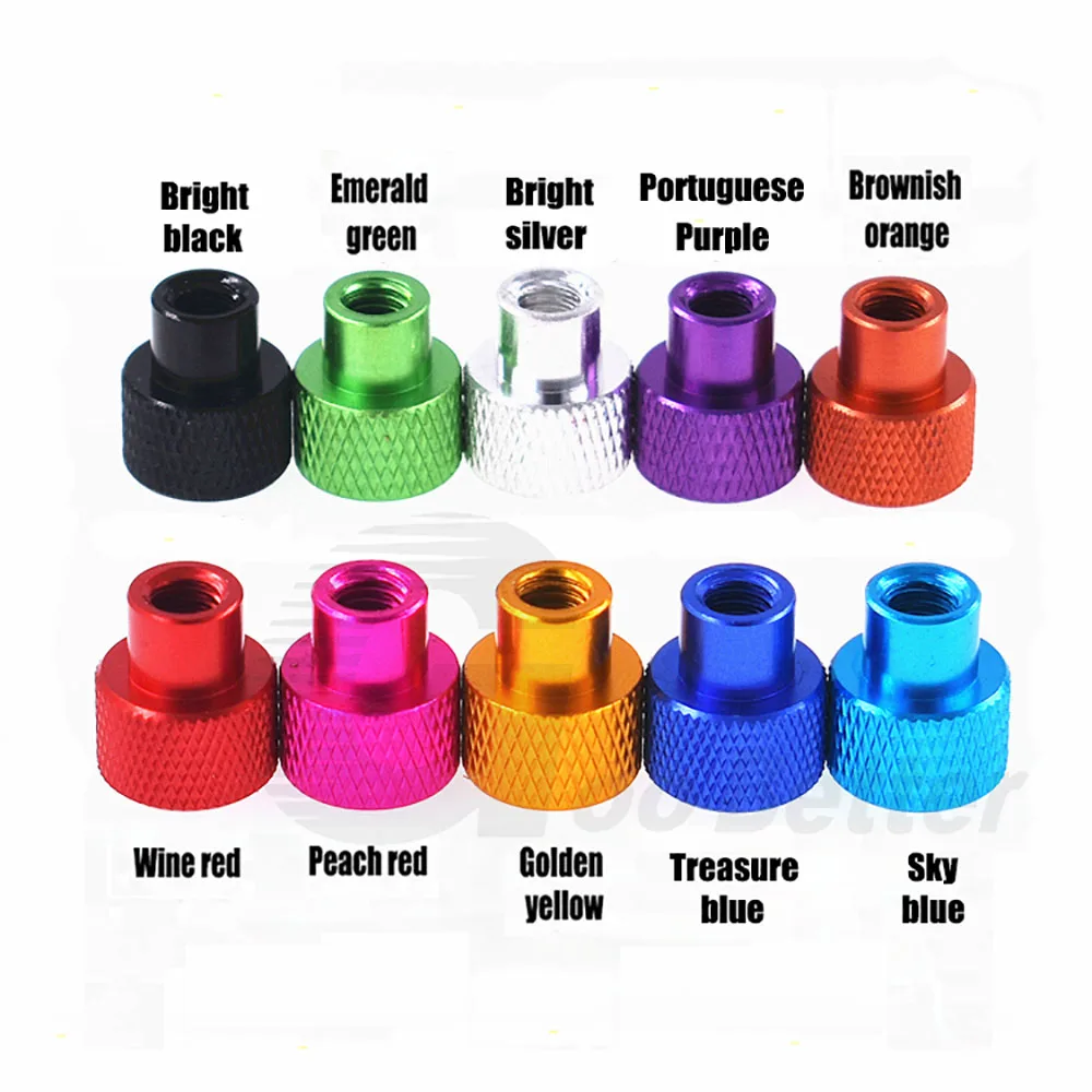 2/5Pcs UNC 6# 1/4 3/8 Inch Colourful Aluminium Alloy Hand Tighten Knurled Thumb Nut for FPV RC Car Parts Hardware