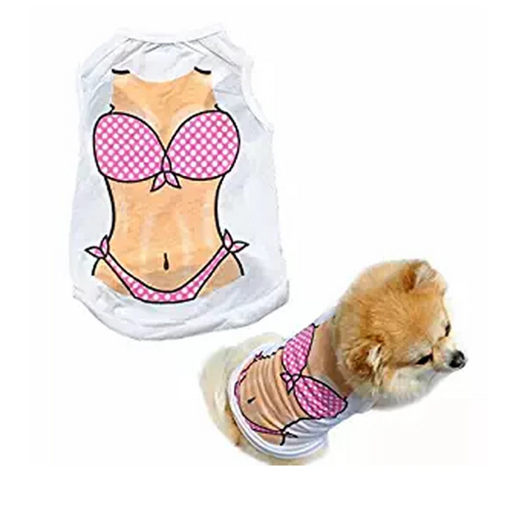

Pet Vest Bikini Design Dog Dress Shirts Cool Adorable Clothing Summer Clothes Unique