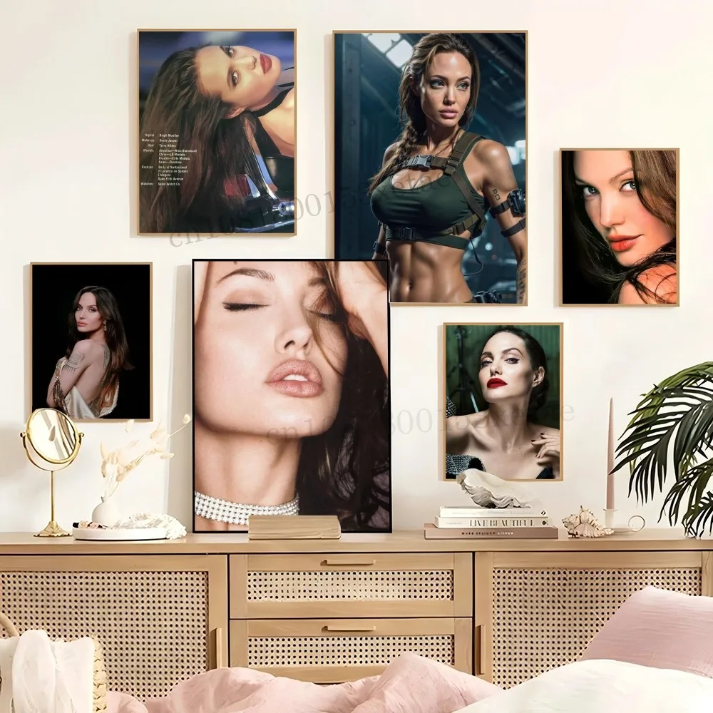 Sexy A-Angelina Jolie Poster Paper Print Home Living Room Bedroom Entrance Bar Cafe Art Painting Decoration