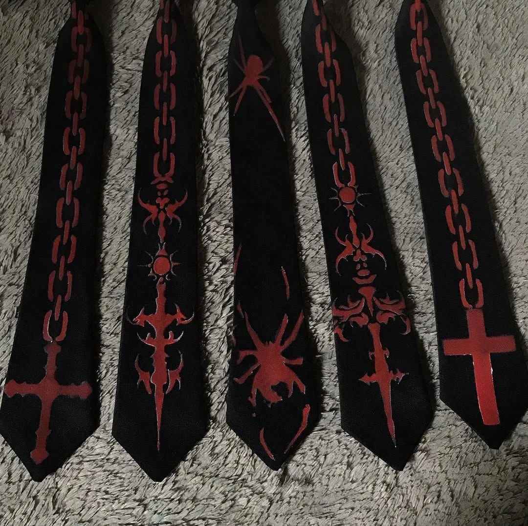 Corbata de cuello delgada y lisa para mujer, lazo elegante y versátil, corbata moderna con gráficos de pez dorado, estilo Y2K, con cremallera, retro, de seda, estrecha.