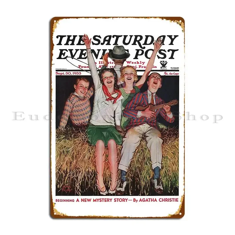 The Saturday Evening Post 1933 Alan Foster Metal Sign Decoration Print Painting Cinema Mural Tin Sign Poster
