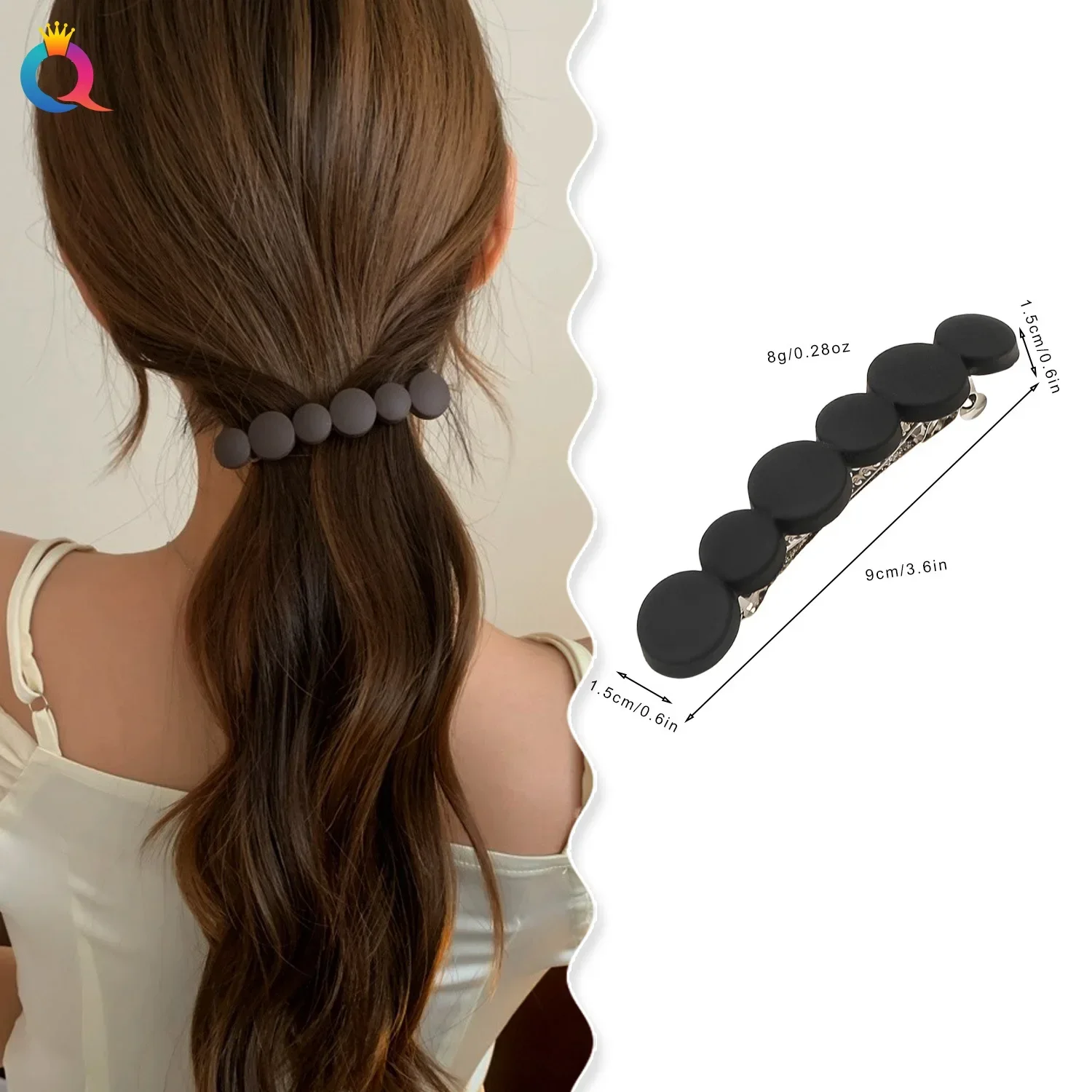 fashion Matte Hairpin Semi Tie Spring Hair Clip Elegant Hairpin Hair Clip Women Ponytail Clamp Barrettes Hairgrip Headgear