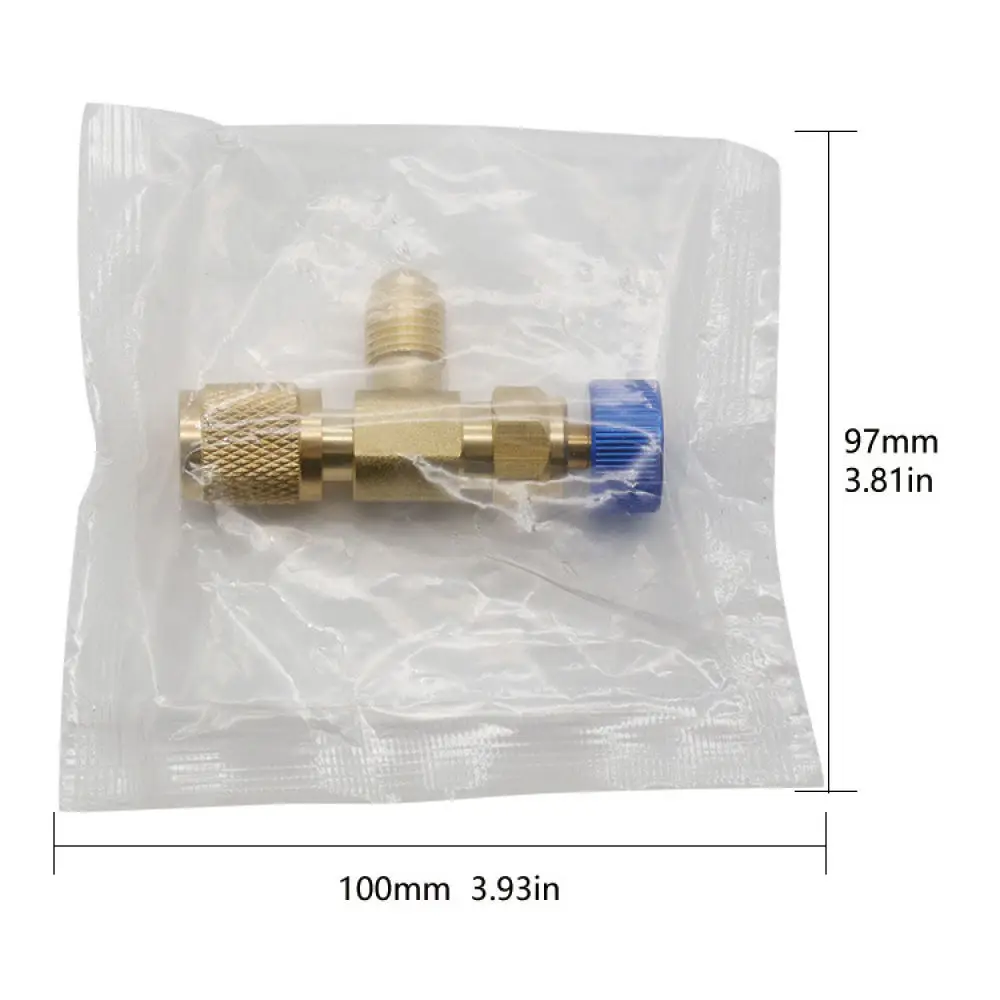 Refrigerant Safety Valve Adapter For R410 R22 Cooling System Repair HVAC Charging Tool Anti Freeze Leak Proof Connector