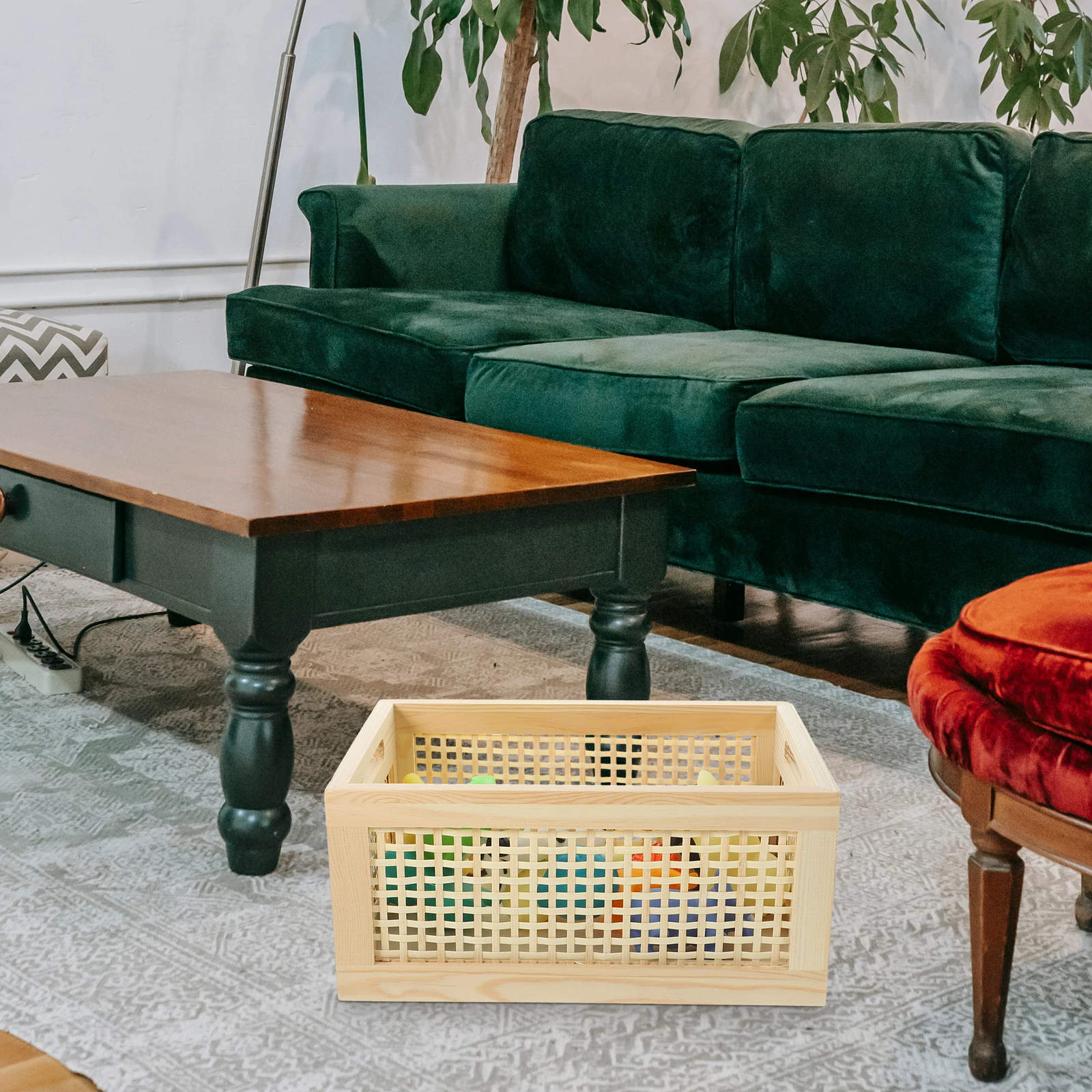 

Woven Storage Multi-Purpose Basket Large Capacity For Cosmetics Makeup Desktop Sundries Organizer Home Basket