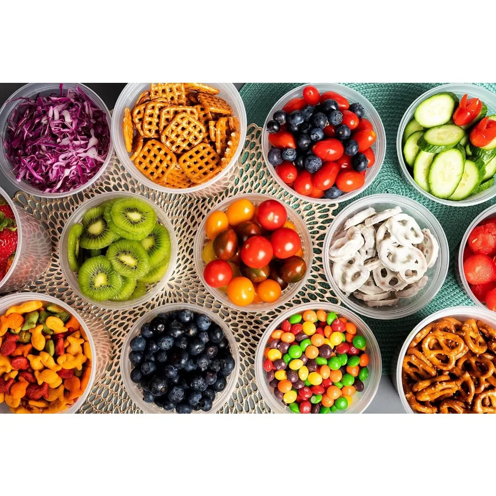 مجموعة حاويات سلايم محكمة الغلق ومضادة للتسرب - قابلة لإعادة الاستخدام، تخزين، يمكن التخلص منها، إعداد الوجبات، آمنة للطعام