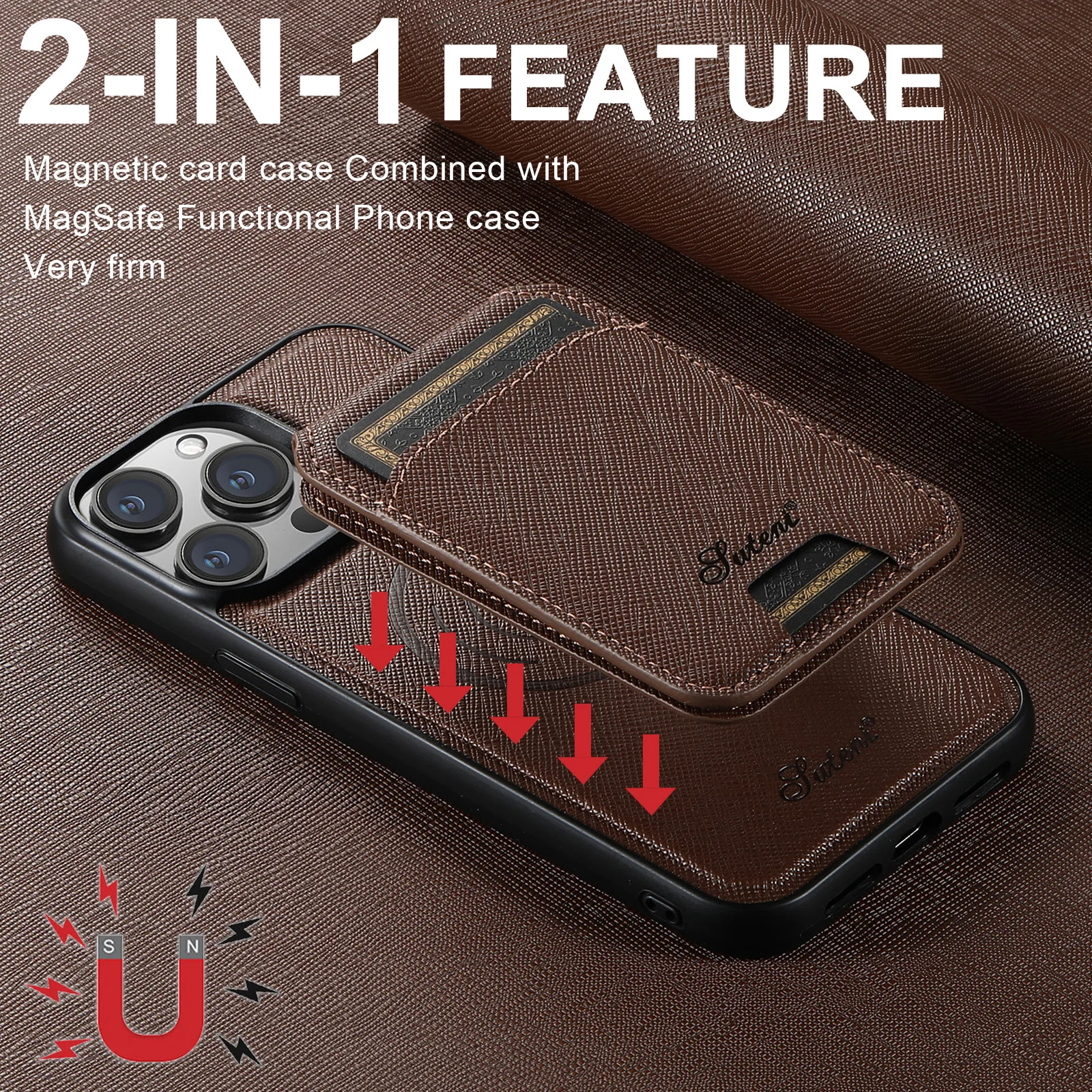 MagSafe Magnetic Wireless Charging Case for iPhone 15 Pro Max 13 12 14 16 Pro Max 16 Plus Leather Wallet Card Bag Holder Cover