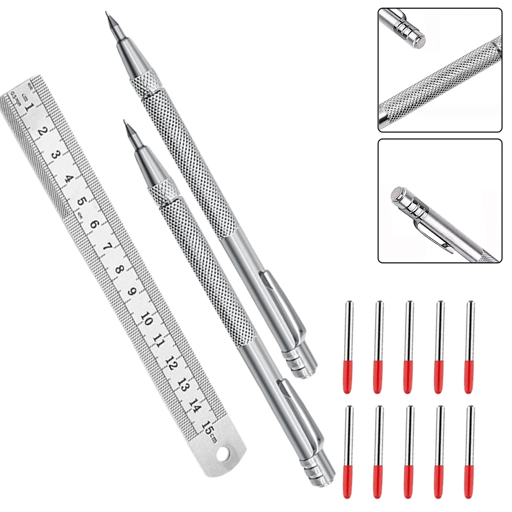 Imagem -06 - Scribe Carbide Scriber Pen Metal Madeira Vidro Azulejo Marcador de Corte Lápis Metalurgia Carpintaria Ferramentas Manuais