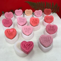 7 Styles 3D Letter Heart-shaped Silicone Candle Mold DIY Love Soap Aromatherapy Gypsum Resin Mould Valentine's Day Gift Arts