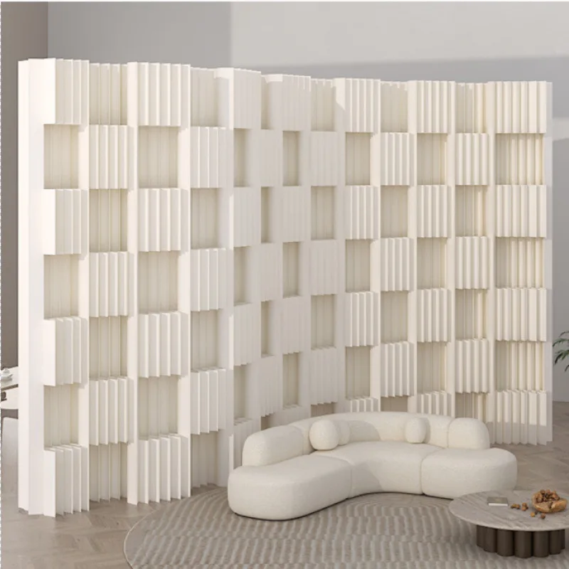 

2M Height Creative Home Decor White Organ Paper Wall Screen Room Dividers Office Partition Removable Folding Baffle Fence