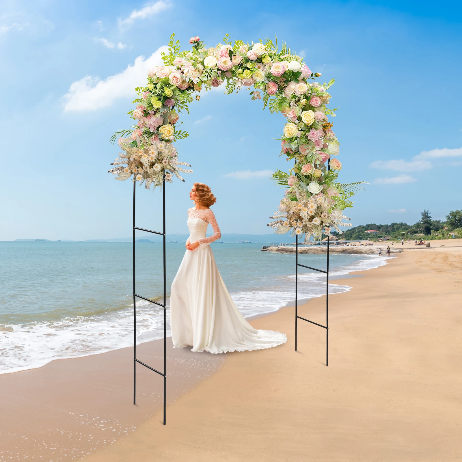 

4 шт., садовая арка, решетка 140x38x240 см, регулируемая для вьющихся растений, свадебная вечеринка, украшение двора