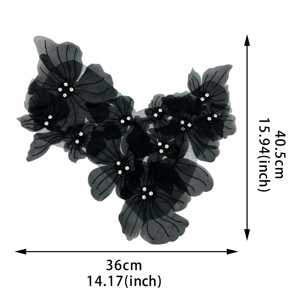 Mesh Flowers Cloth Patch Lace Flowers Clothing Accessories Cloth Decoration Patch DIY Hand-embroidered Lace Embroidered Patch