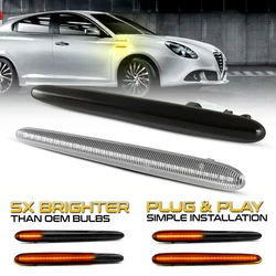 2Pcs LED Dynamic Side Marker Lights Arrow Turn Signal Blinker Lamps For Alfa Romeo Giulietta 940 Juliet Sprint Veloce 2010-2021