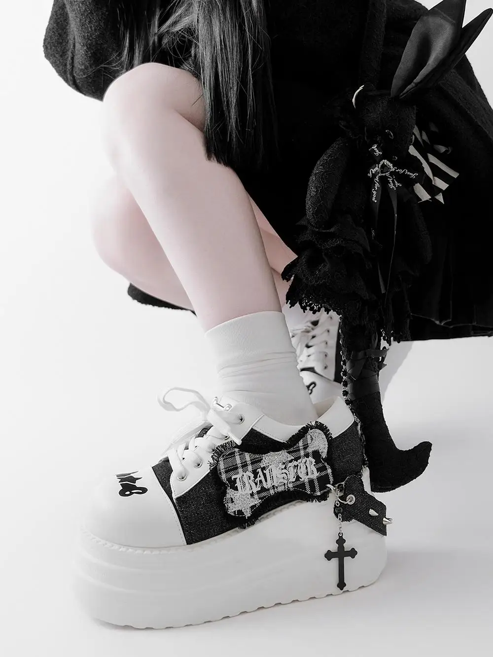 Rock Bone Original Subculture Cowboy Thick Bottom Shoes Retro Big Head Shoes Round Head Sponge Cake Bottom Single Shoes