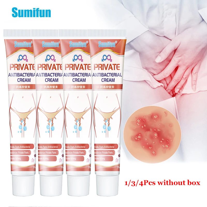 

1/3/4Pcs Sumifun Female Private Antipruritic Cream Dermatitis Eczema Antibacterial Ointment Remove Odor Pussy Itching Plaster