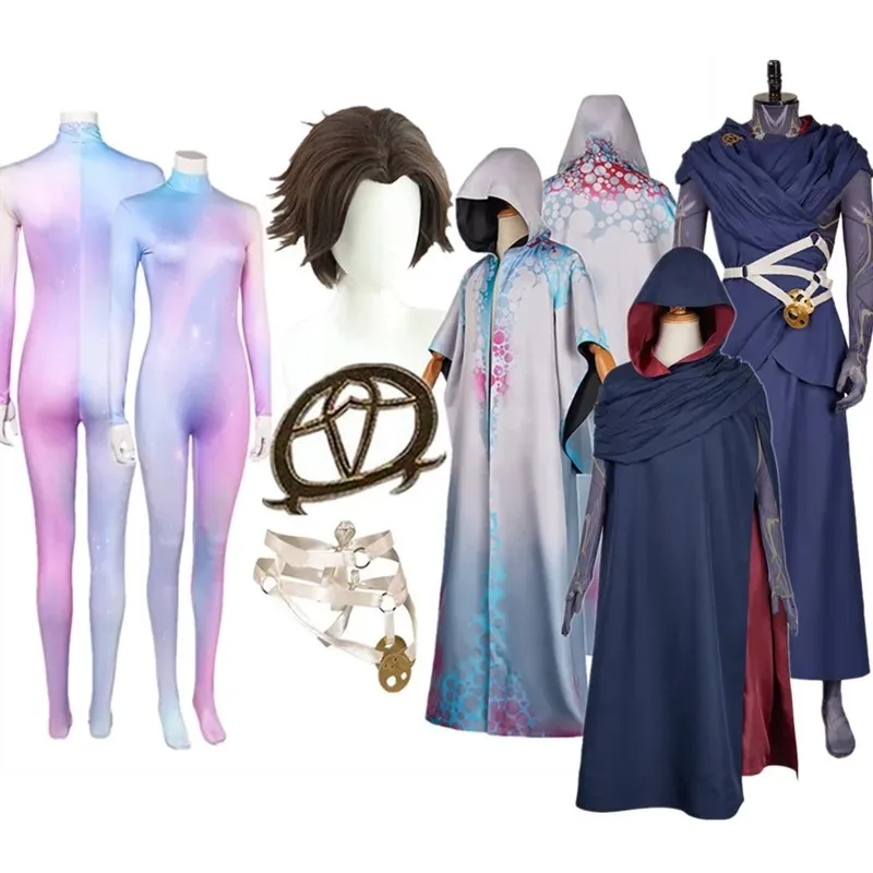 

Viktor Cosplay Arcane Hooded Cloak Costume LoL Disguise Men Cape Women Jumpsuit Brooch Belt Wig Outfits Halloween Carnival Suit