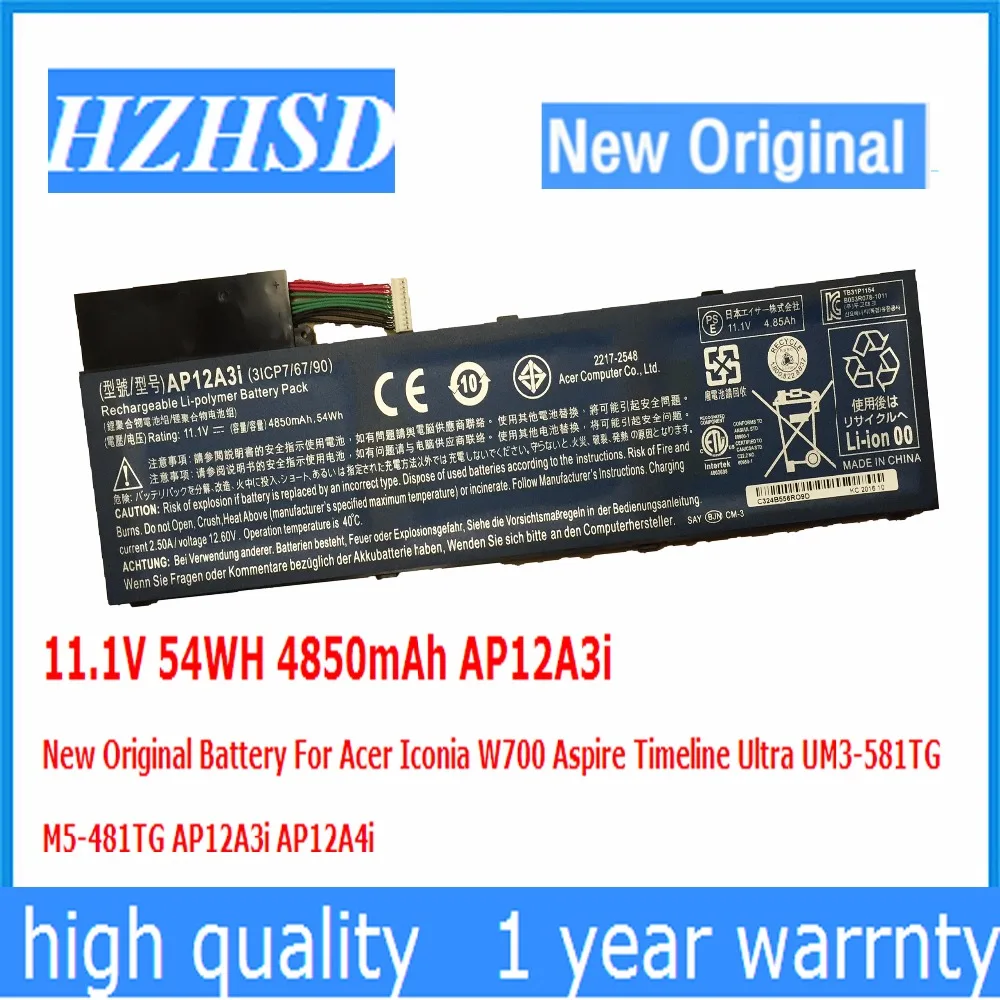 11.1V 54WH 4850mAh AP12A3i New Original Battery For Acer W700 Aspire Timeline Ultra UM3-581TG M5-481TG AP12A3i AP12A4i