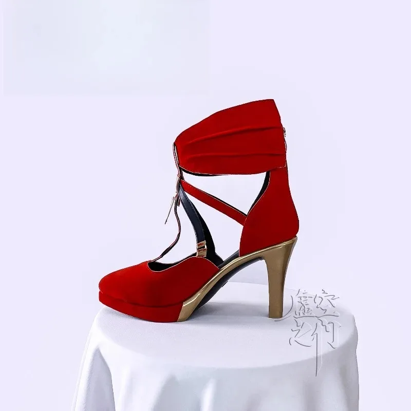 

2025 22 Пиролова Wuthering Waves, ботинки для косплея, игра в стиле аниме, Хэллоуин, Рождество, красные туфли