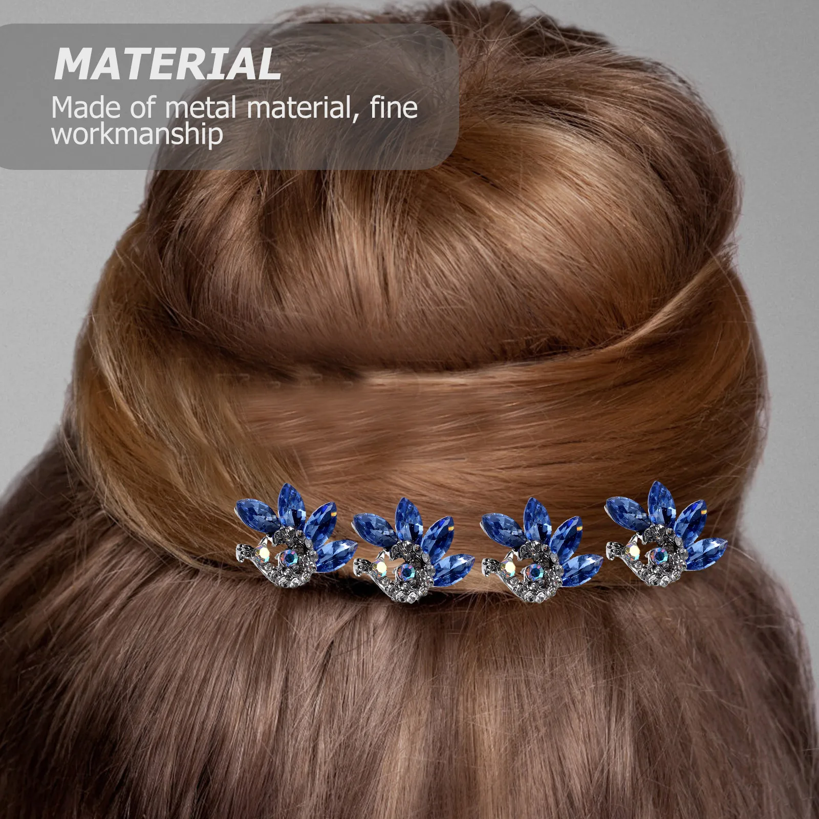 

4 шт., заколка для волос со стразами и кристаллами, свадебные аксессуары для невесты, заколки для волос, металлический зажим, свадебный аксессуар