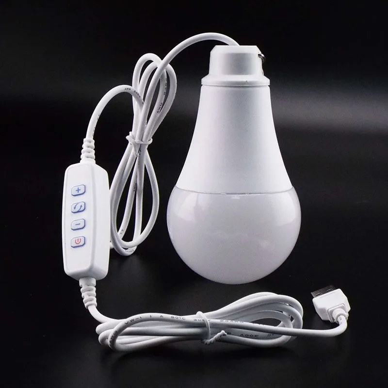 

Energy Saving 5V USB LED Bulb Lights Portable Outdoor Camping Home Reading Night Lamps with Hook Switch Hot Sale
