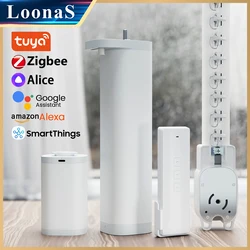 Battery Version Tuya Zigbee Smart Curtain Motor Automatic System Rail Eave Rod Support Alexa Google Assistant Smartthings Alice