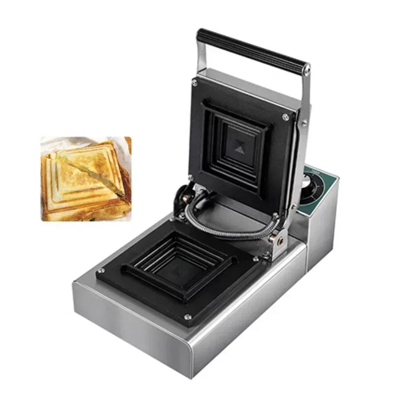 Single-Head Electric Square Sandwich Toaster Non Stick Breakfast Press Making Machine Commercial Baking Bread Snack Maker