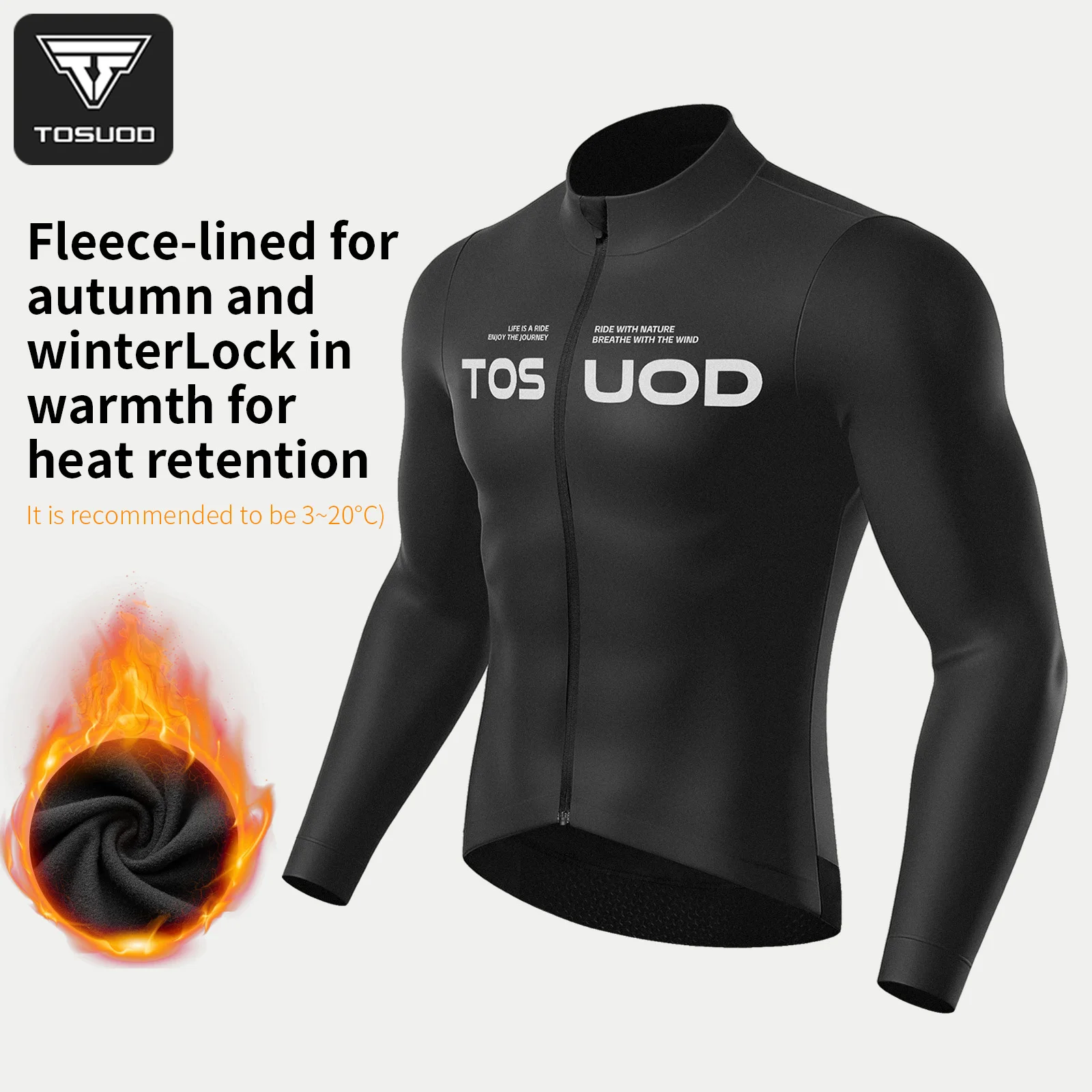 

Термокуртка TOSUOD с длинным рукавом для мужчин, зимняя велосипедная майка с карманом, высокоэластичная, для горных и шоссейных велосипедов, спортивная одежда