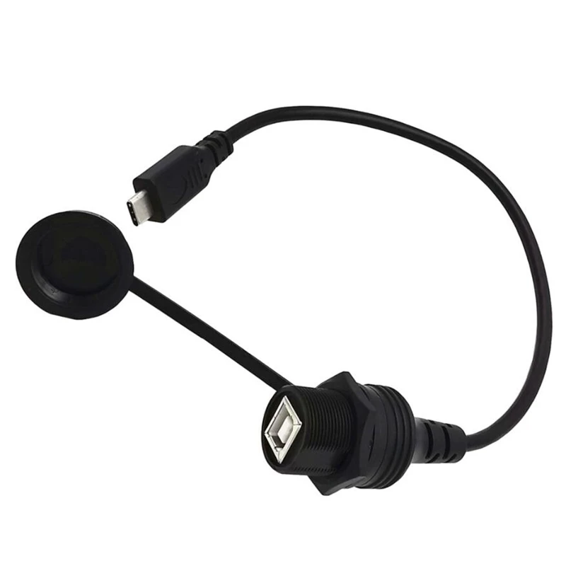 USB C إلى USB 2.0 محول Type-C OTG كابل 0.3 متر مقاوم للماء لسيارة شاحنة قارب دراجة نارية لوحة القيادة فلوش لوحة جبل كابل مساعد