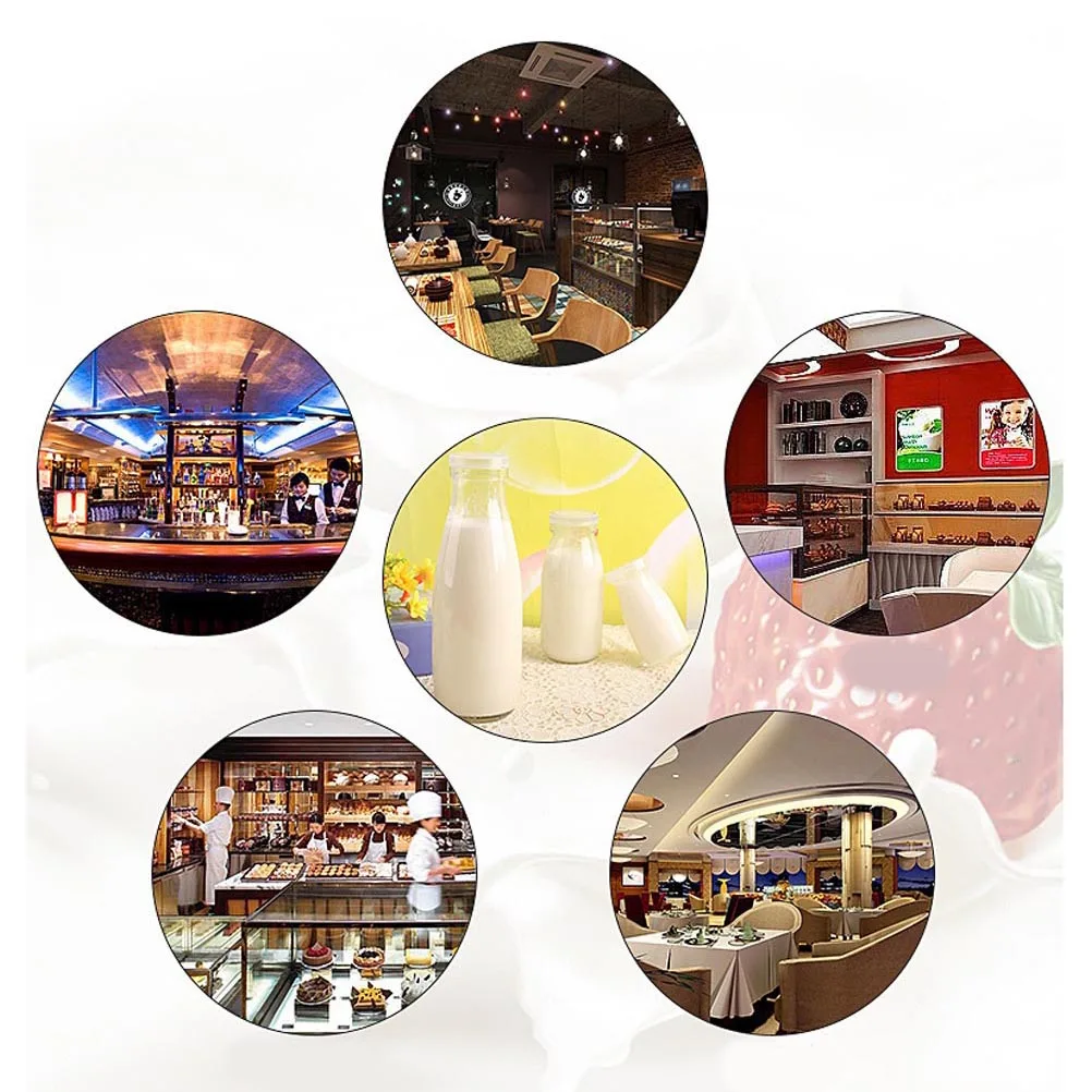 

10Pcs High Temperature Resistant Glass Bottle Clear Milk Glass 200ml Leak-Proof Cap Reusable Straw Water Juice Container