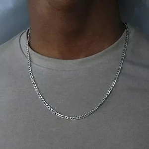 40-75 Cm 925 Perak 4 Mm Figaro Rantai Kalung untuk Wanita Pria Panjang Kalung Hip Hop Perhiasan Hadiah 12 kalung musik penjualan terbaik - №