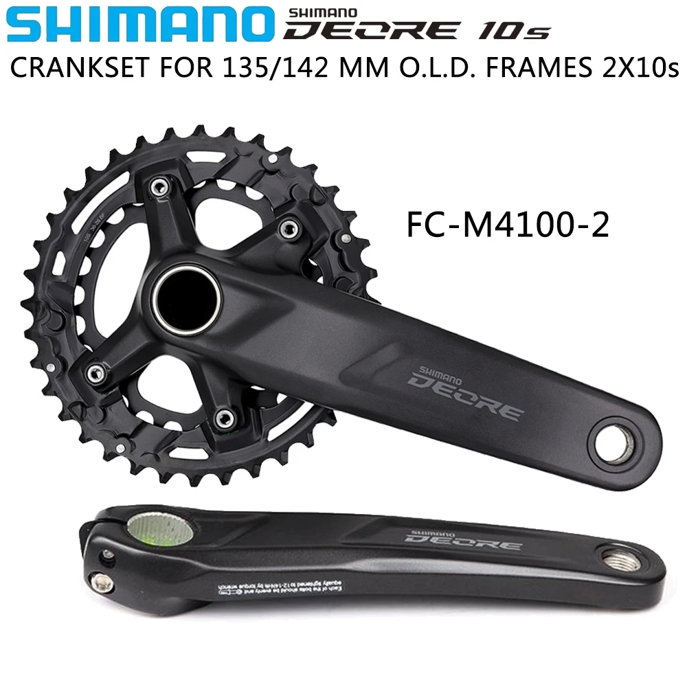 SHIMANO DEORE FC-M4100-2 Crankset 2x10 Speed Mountain Bike Crank 170MM/175MM 36-26T Chainwheel with BB52 MT501 Bottom