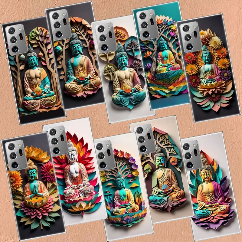 Origami Paper Cuttings Buddha Phone Case For Samsung Galaxy S24 S22 Ultra S21 Plus Capa S20 S23 FE S10 S9 S8 Plus Cover Shell Cl