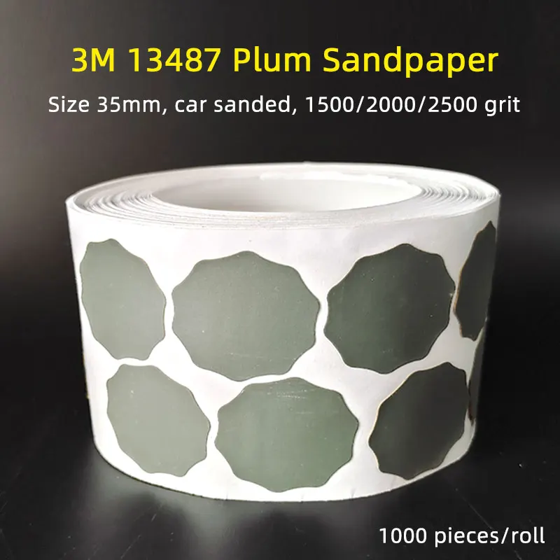 3M Plum Blossom Sandpaper Roll 13487 Round Point Grinding Sheet Self Adhesive P1500 Paint Point Grinding Sand Disc 2000/2500 Mes