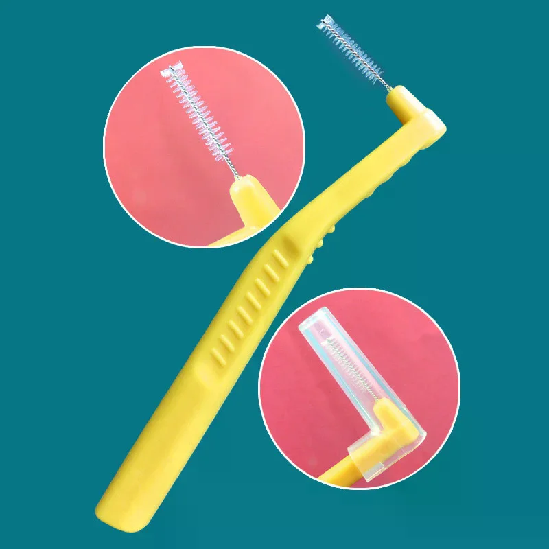 20Pcs L Type Angled Interdental Brush Gap Brush Short Handle Brushes For Braces Micro Soft Brush For Dental Brackets Cleaning